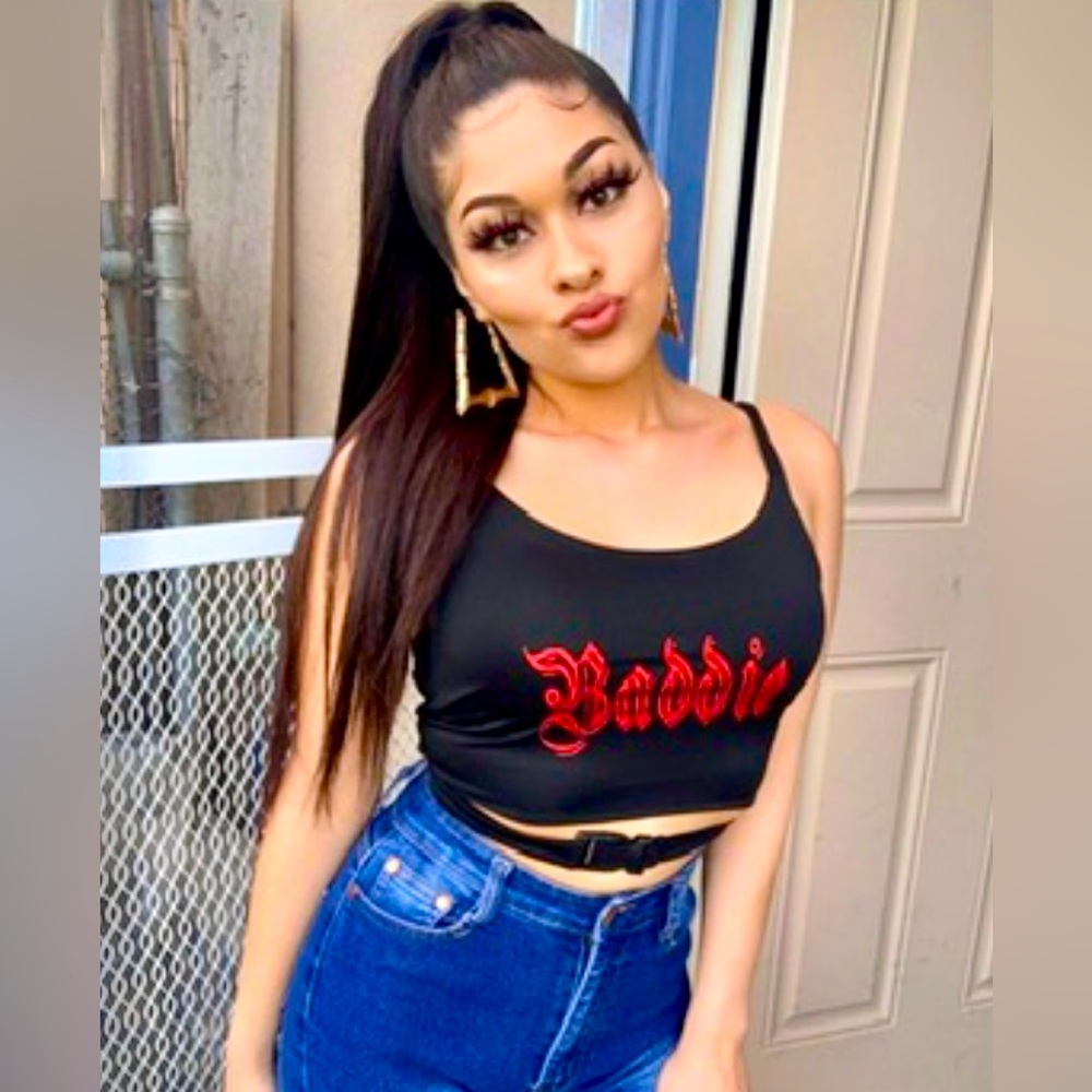 Baddie Utility Belt Crop Top Size Small